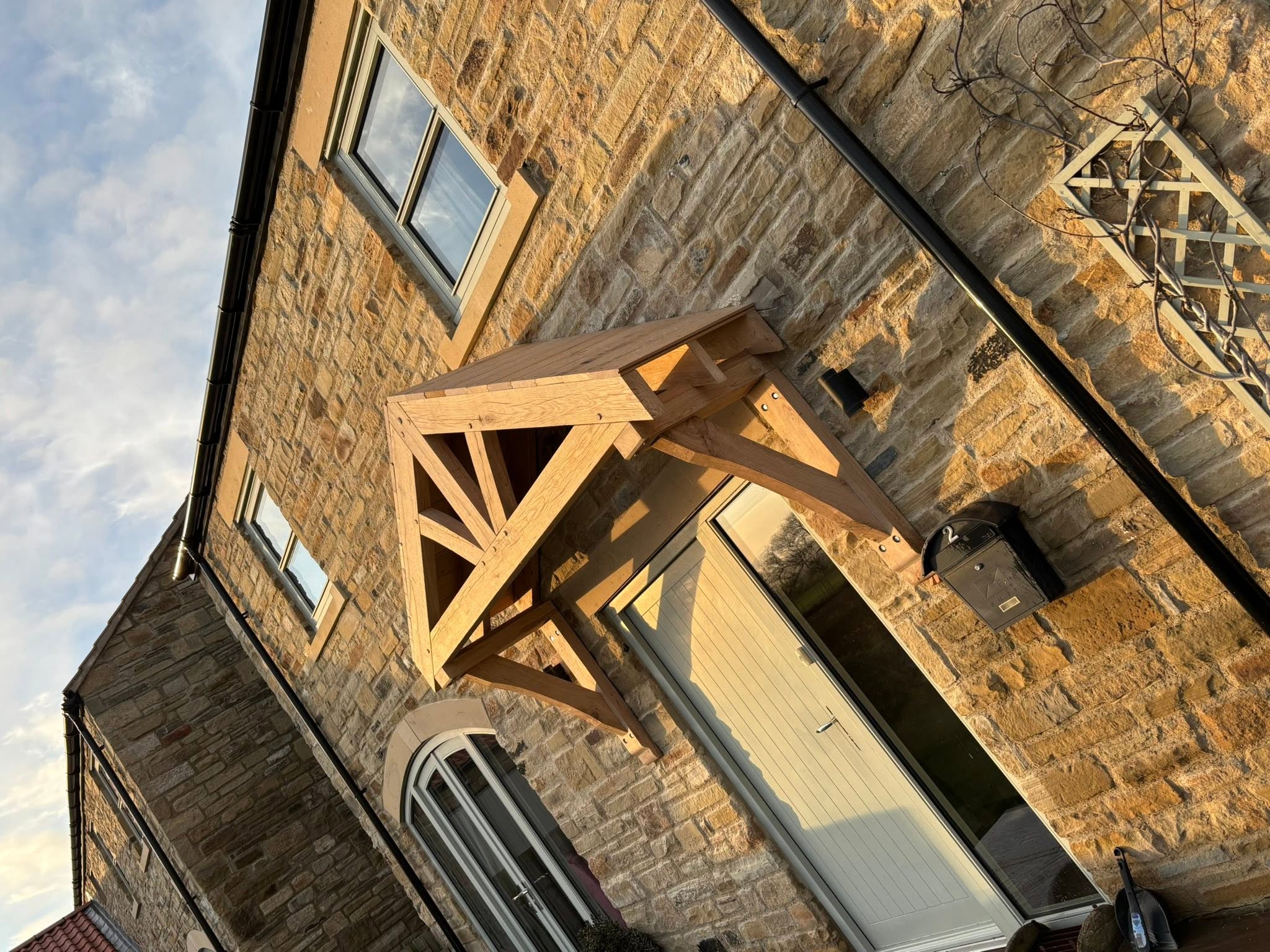 Handcrafted Oak Porch Timber Frame Stage