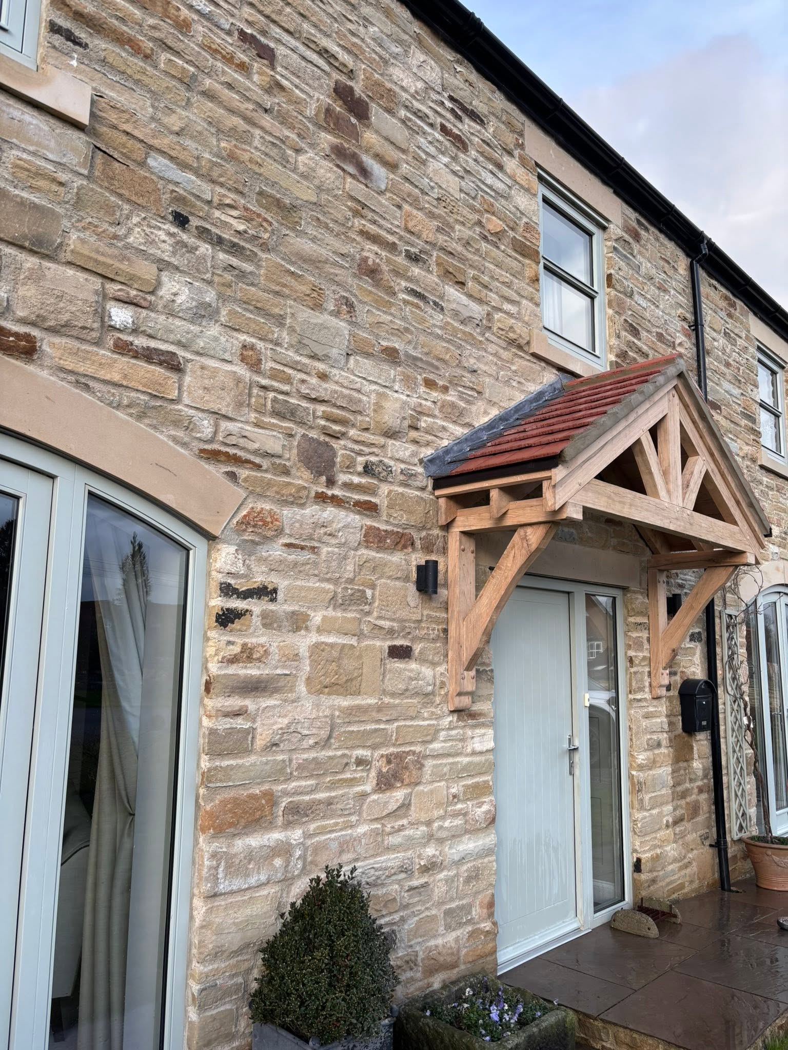 Handcrafted Oak Porch Completed with Pantile Roof