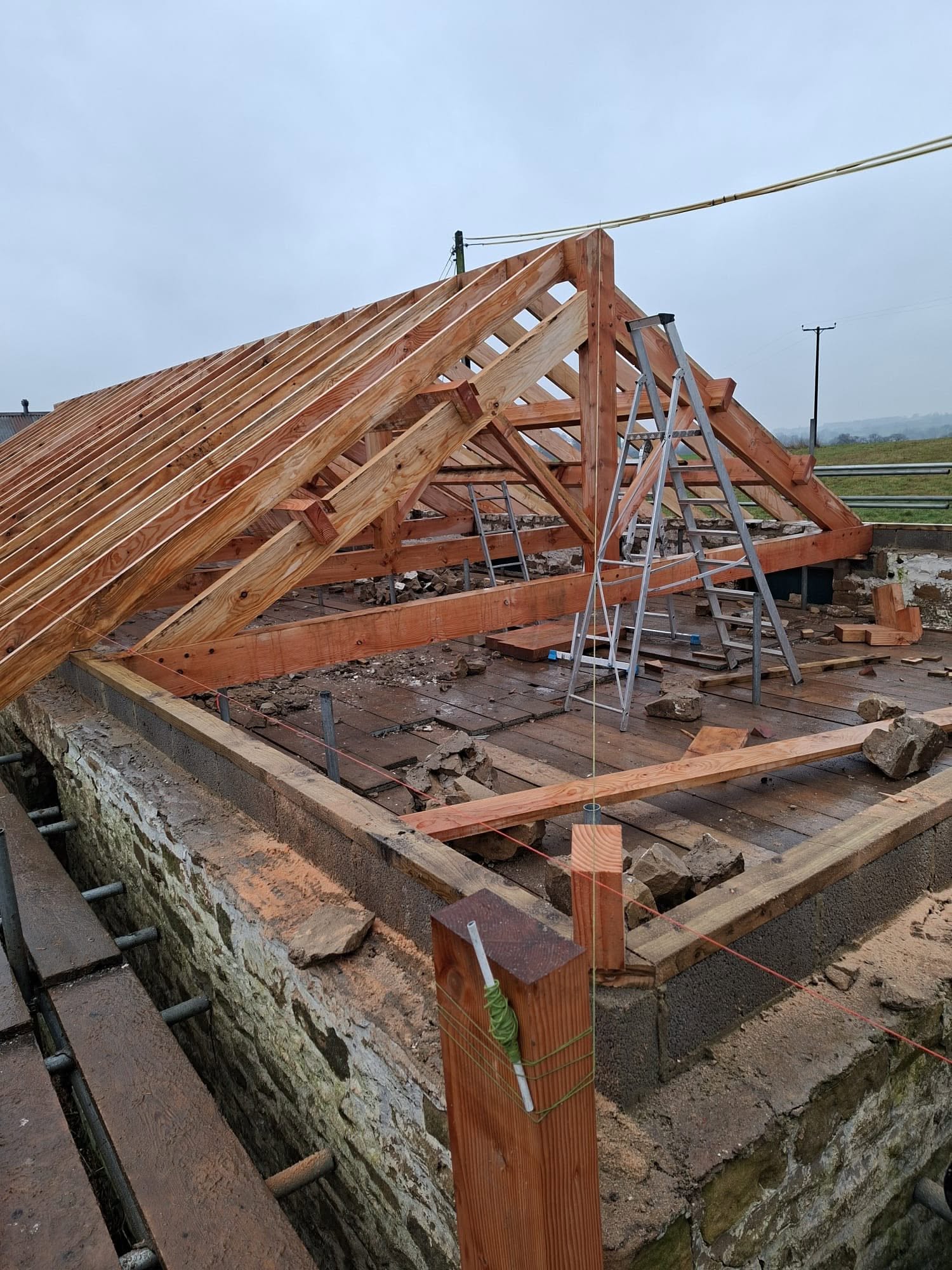Traditional Cut Timber Roof & King-Post Joinery