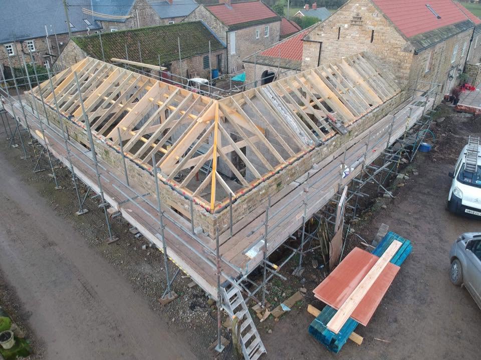Stone Barn Conversion Cut Roof & Hip Rafters
